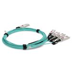 Picture of HP® 721070-B21 to Cisco® SFP-10G-AOC7M Compatible TAA Compliant 40GBase-AOC QSFP+ to 4xSFP+ Direct Attach Cable (850nm, MMF, 7m)