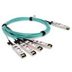 Picture of HP® 721070-B21 to Cisco® SFP-10G-AOC7M Compatible TAA Compliant 40GBase-AOC QSFP+ to 4xSFP+ Direct Attach Cable (850nm, MMF, 7m)