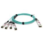 Picture of HP® 721070-B21 to Cisco® SFP-10G-AOC7M Compatible TAA Compliant 40GBase-AOC QSFP+ to 4xSFP+ Direct Attach Cable (850nm, MMF, 7m)