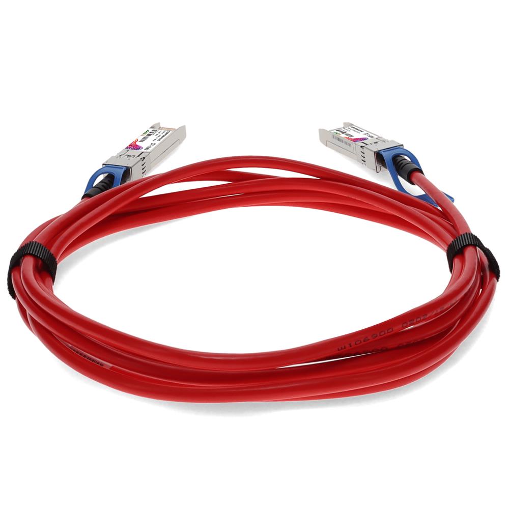 Picture of HP® JL487A-1M to Intel® XXVDACBL1M TAA Compliant 25GBase-CU SFP+ Direct Attach Cable (Passive Twinax, 1m, Red)