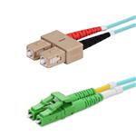 Picture of 10m SC to ALC Aqua OM4 Duplex OFNR (Riser-Rated) Fiber Patch Cable
