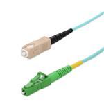Picture of 50m SC to ALC Aqua OM4 Simplex OFNR (Riser-Rated) Fiber Patch Cable