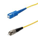 Picture of 0.5m SC to FC Yellow OS2 Simplex OFNP (Plenum-Rated) SMF Fiber Patch Cable