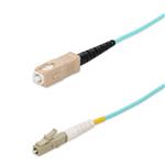 Picture of 100m SC to LC Aqua OM4 Simplex OFNP (Plenum-Rated) Fiber Patch Cable