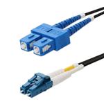 Picture of 10m SC to LC Black OS2 Duplex OFNR (Riser-Rated) SMF Fiber Patch Cable