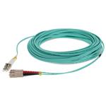 Picture of 15m SC to LC Aqua OM4 Duplex OFNR (Riser-Rated) TAA Fiber Patch Cable