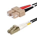 Picture of 1m SC to LC Black OM4 Duplex OFNP (Plenum-Rated) Fiber Patch Cable