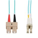 Picture of 3m SC to LC Aqua OM4 Duplex Microboot, Snagless OFNR (Riser-Rated) Fiber Patch Cable with Serialized Labeled Ends