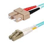 Picture of 3m SC to LC Aqua OM4 Duplex Microboot, Snagless OFNR (Riser-Rated) Fiber Patch Cable with Serialized Labeled Ends