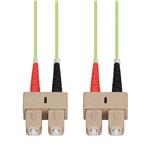 Picture of 0.5m SC to SC Lime Green OM5 Duplex OFNP (Plenum-Rated) Fiber Patch Cable
