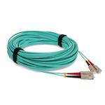 Picture of 12m SC to SC Aqua OM4 Duplex OFNR (Riser-Rated) TAA Fiber Patch Cable