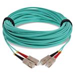 Picture of 12m SC to SC Aqua OM4 Duplex OFNR (Riser-Rated) TAA Fiber Patch Cable