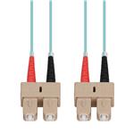 Picture of 40m SC to SC Aqua OM4 Duplex OFNR (Riser-Rated) Fiber Patch Cable