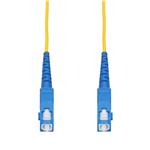 Picture of 2m SC to SC Yellow OS2 Simplex Microboot, Snagless OFNR (Riser-Rated) SMF Fiber Patch Cable with Serialized Labeled Ends and 3mm OD Jacket