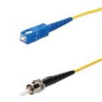 Picture of 100m SC to ST Yellow OS2 Simplex OFNP (Plenum-Rated) SMF Fiber Patch Cable