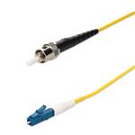 Picture of 100m ST to LC Yellow OS2 Simplex OFNP (Plenum-Rated) SMF Fiber Patch Cable