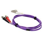 Picture of 10m ST to LC Purple OM4 Duplex OFNR (Riser-Rated) Fiber Patch Cable