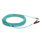 Picture of 12m ST to LC Aqua OM4 Duplex OFNR (Riser-Rated) TAA Fiber Patch Cable