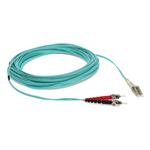 Picture of 12m ST to LC Aqua OM4 Duplex OFNR (Riser-Rated) TAA Fiber Patch Cable