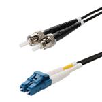 Picture of 20m ST to LC Black OS2 Duplex Armored OFNR (Riser-Rated) SMF Fiber Outdoor Patch Cable