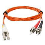 Picture of 2m ST to LC Orange OM3 Duplex OFNR (Riser-Rated) Fiber Patch Cable