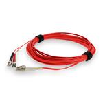 Picture of 2m ST to LC Red OM3 Duplex OFNR (Riser-Rated) Fiber Patch Cable