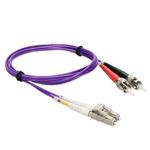 Picture of 2m ST to LC Purple OM4 Duplex OFNR (Riser-Rated) Fiber Patch Cable