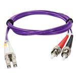 Picture of 2m ST to LC Purple OM4 Duplex OFNR (Riser-Rated) Fiber Patch Cable