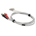 Picture of 3m ST to LC Gray OM4 Duplex OFNR (Riser-Rated) TAA Fiber Patch Cable