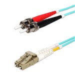 Picture of 7m ST to LC Aqua OM4 Duplex LSZH Fiber Patch Cable