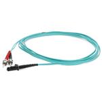 Picture of 5m ST to MT-RJ Aqua OM3 Duplex OFNR (Riser-Rated) Fiber Patch Cable