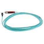 Picture of 5m ST to MT-RJ Aqua OM3 Duplex OFNR (Riser-Rated) Fiber Patch Cable