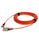 Picture of 15m ST to SC Orange OM1 Duplex OFNR (Riser-Rated) MMF Fiber Patch Cable