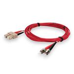 Picture of 1m ST to SC Red OM1 Duplex OFNR (Riser-Rated) MMF Fiber Patch Cable