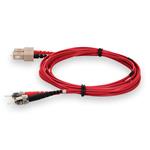 Picture of 1m ST to SC Red OM1 Duplex OFNR (Riser-Rated) MMF Fiber Patch Cable