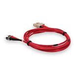 Picture of 1m ST to SC Red OM1 Duplex OFNR (Riser-Rated) MMF Fiber Patch Cable