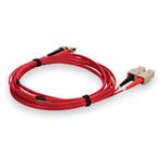 Picture of 1m ST to SC Red OM1 Duplex OFNR (Riser-Rated) MMF Fiber Patch Cable