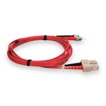 Picture of 1m ST to SC Red OM1 Duplex OFNR (Riser-Rated) MMF Fiber Patch Cable
