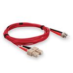 Picture of 1m ST to SC Red OM1 Duplex OFNR (Riser-Rated) MMF Fiber Patch Cable