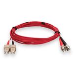 Picture of 1m ST to SC Red OM1 Duplex OFNR (Riser-Rated) MMF Fiber Patch Cable