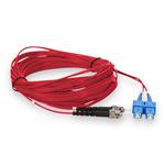 Picture of 1m ST to SC Red OS2 Duplex OFNR (Riser-Rated) SMF Fiber Patch Cable