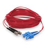 Picture of 1m ST to SC Red OS2 Duplex OFNR (Riser-Rated) SMF Fiber Patch Cable