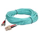 Picture of 20m ST to SC Aqua OM4 Duplex OFNR (Riser-Rated) Fiber Patch Cable