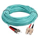 Picture of 20m ST to SC Aqua OM4 Duplex OFNR (Riser-Rated) Fiber Patch Cable
