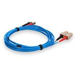 Picture of 2m ST to SC Blue OM1 Duplex OFNR (Riser-Rated) MMF Fiber Patch Cable