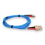 Picture of 2m ST to SC Blue OM1 Duplex OFNR (Riser-Rated) MMF Fiber Patch Cable