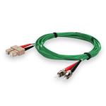 Picture of 2m ST to SC Green OM1 Duplex OFNR (Riser-Rated) MMF Fiber Patch Cable