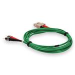 Picture of 2m ST to SC Green OM1 Duplex OFNR (Riser-Rated) MMF Fiber Patch Cable