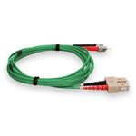 Picture of 2m ST to SC Green OM1 Duplex OFNR (Riser-Rated) MMF Fiber Patch Cable