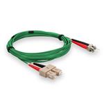 Picture of 2m ST to SC Green OM1 Duplex OFNR (Riser-Rated) MMF Fiber Patch Cable